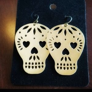 Dia De Los Muertos Play It Skull Modcloth Earrings